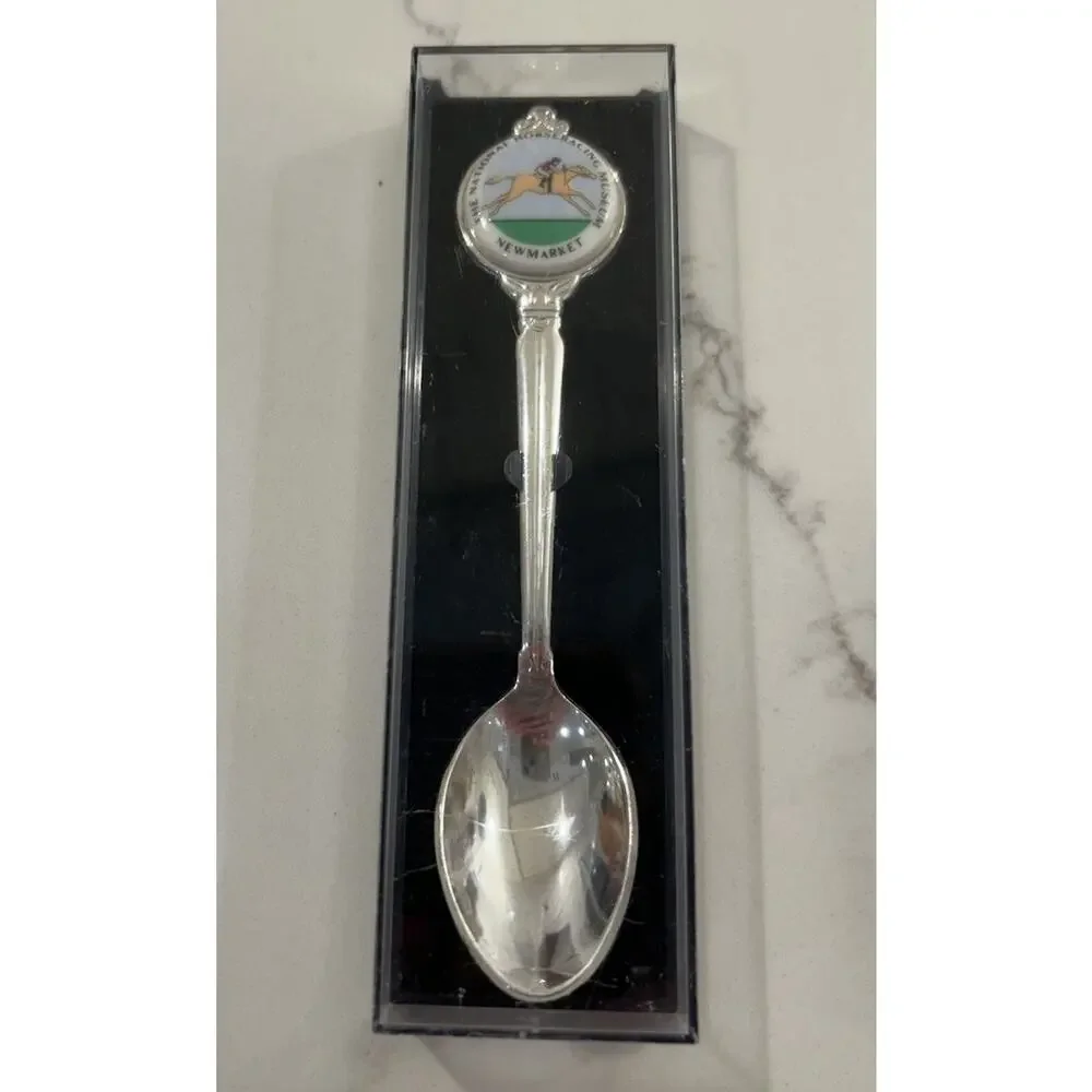 Vtg National Horseracing Museum Souvenir Silverplate Spoon New Market Equestrian